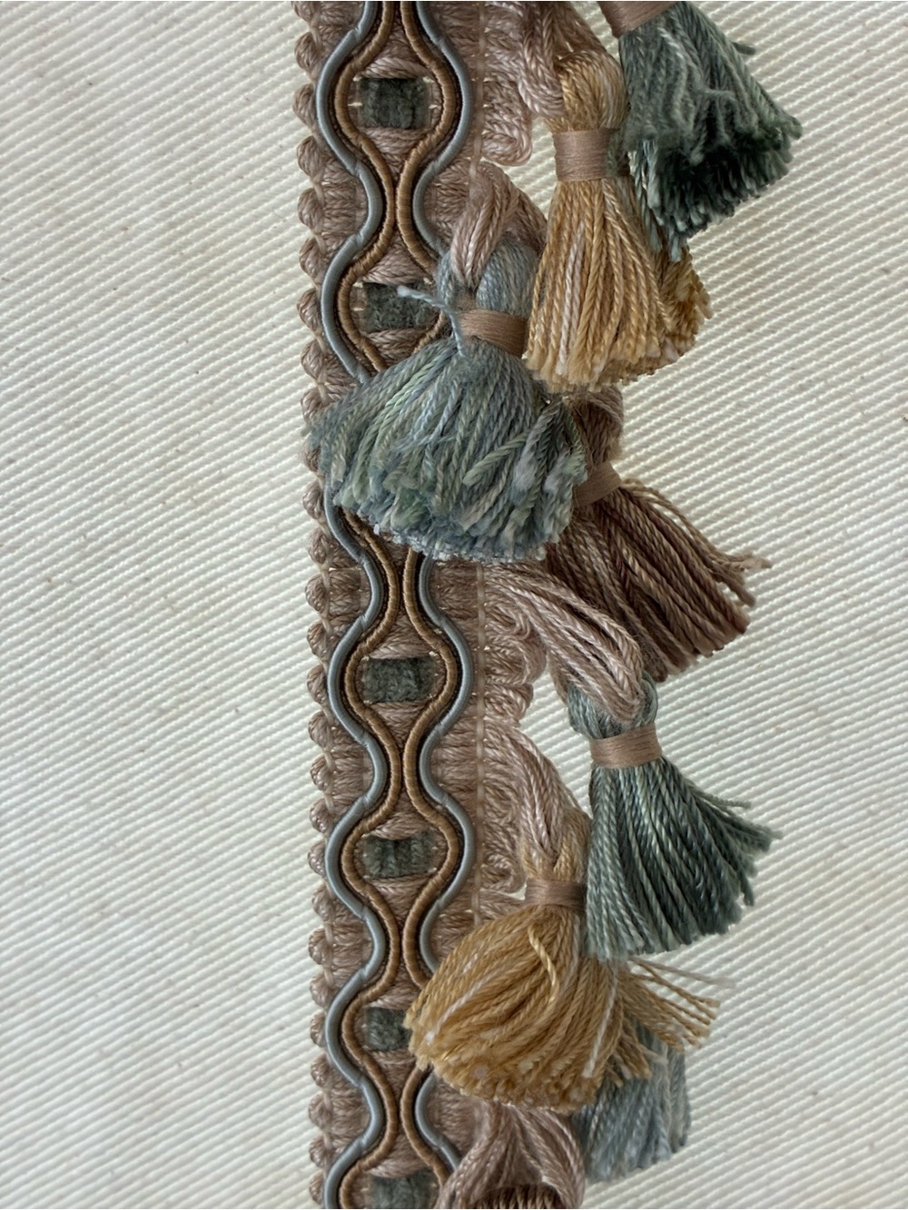 Decorative Tassel Trim by Conso, beige, blue, gold, green - Picture 10 of 10